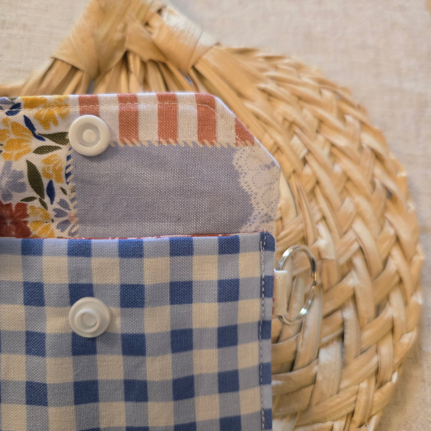Original Keychain Wallet In Blue Gingham