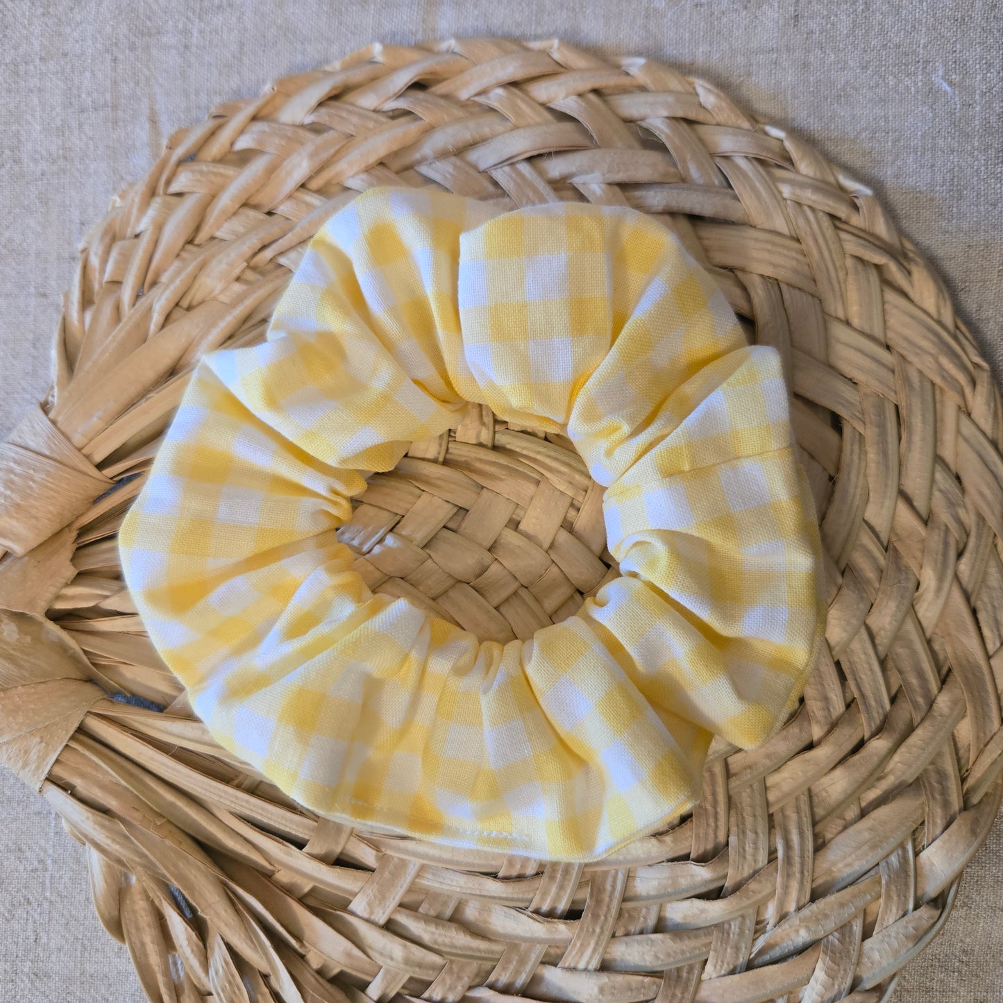 Scrunchie in New Bloom Yellow gingham