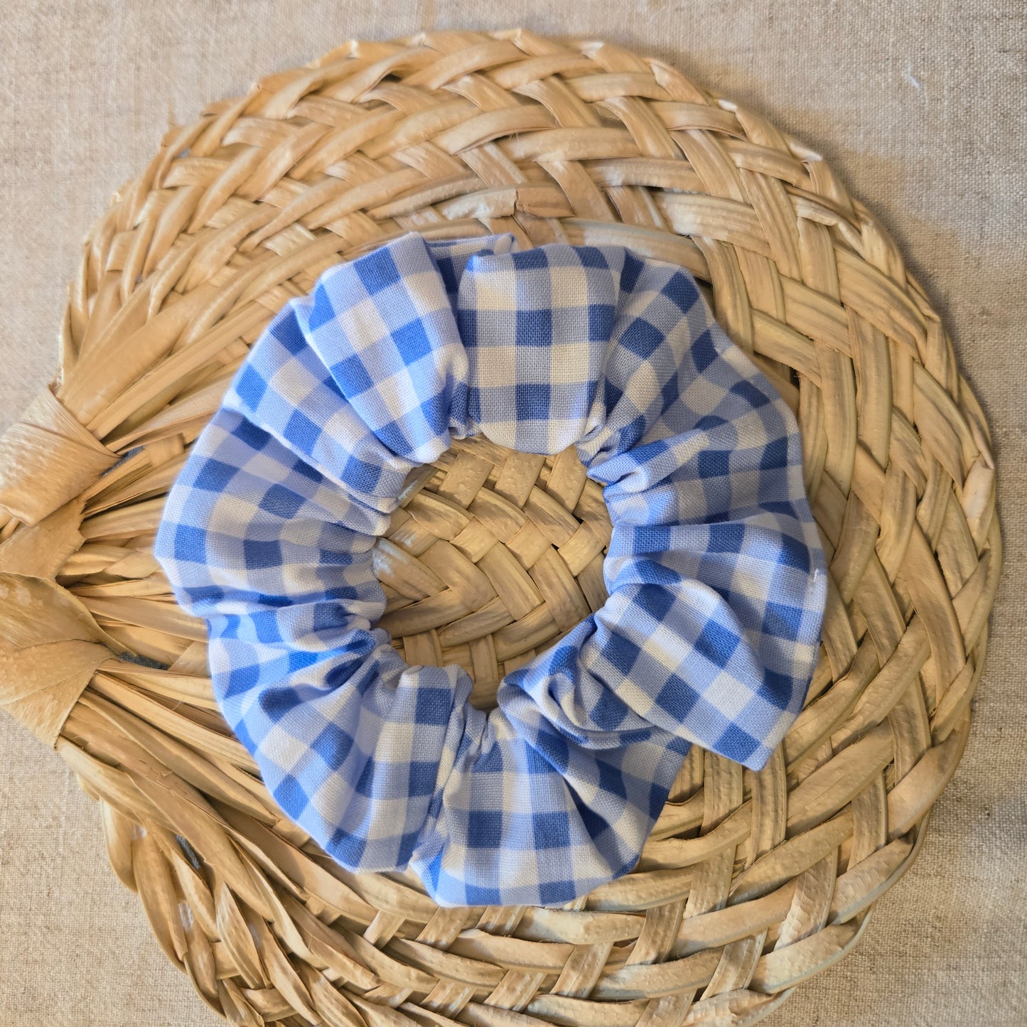 Scrunchie in New Bloom Blue Gingham
