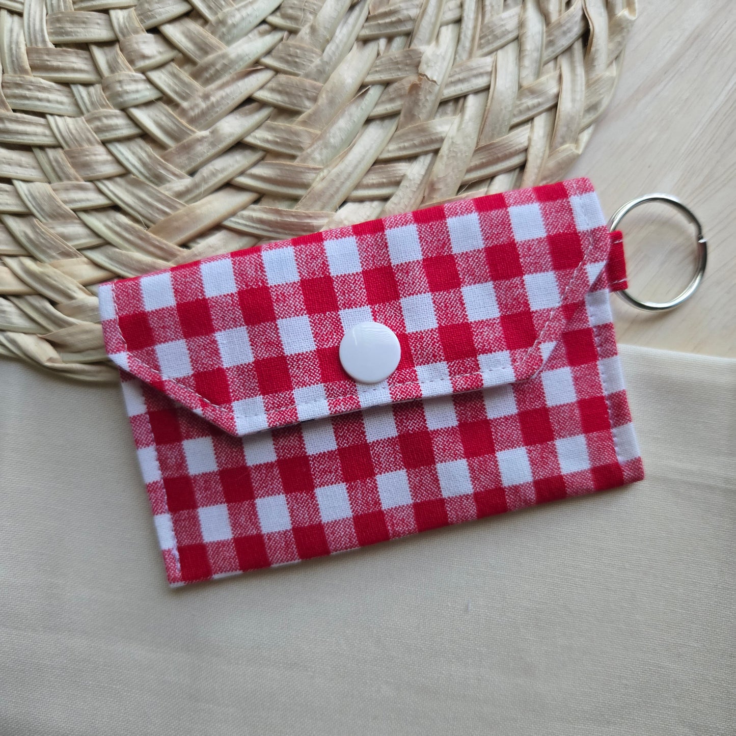 Original Keychain Wallet in red gingham