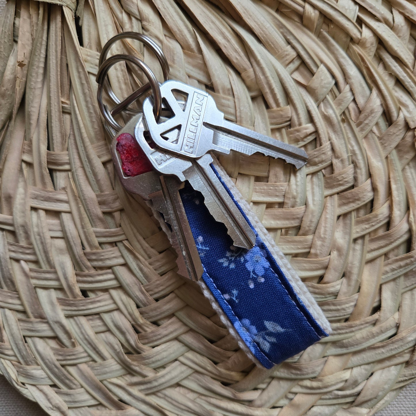 Keyfob in Southern blue floral