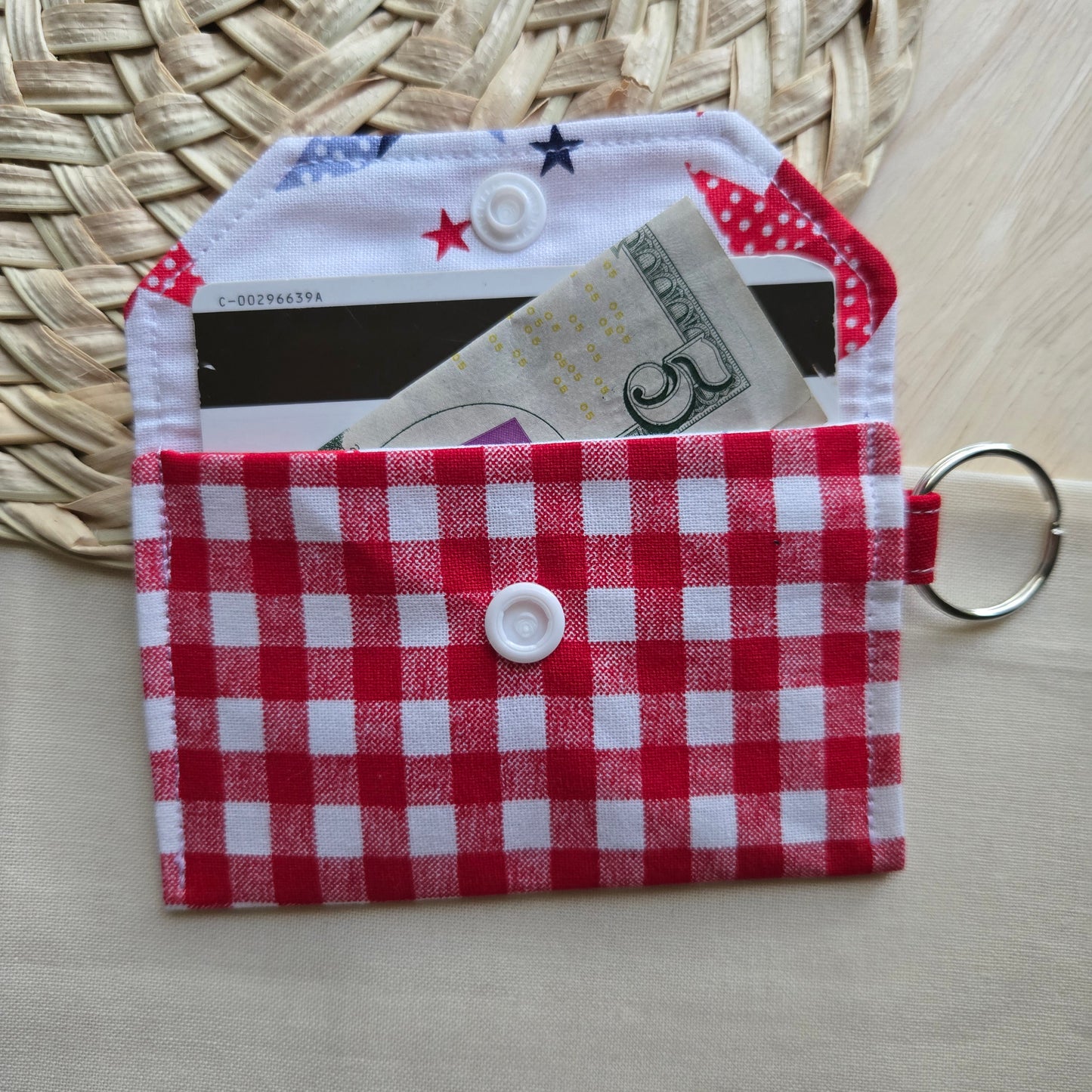 Original Keychain Wallet in red gingham