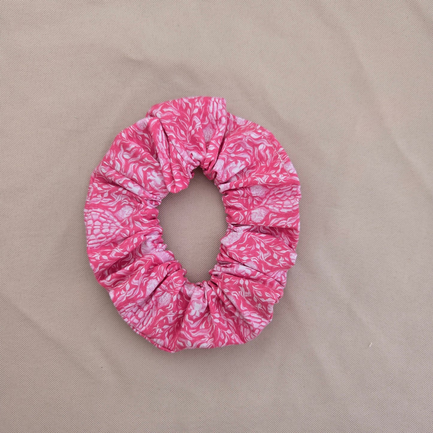 Scrunchie in Salt & Sea Pink Sea Turtle