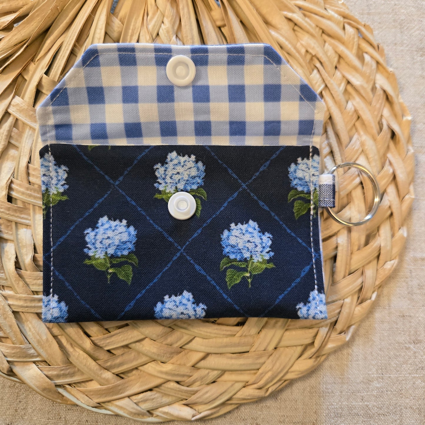 Original Keychain Wallet Blue Hydrangea