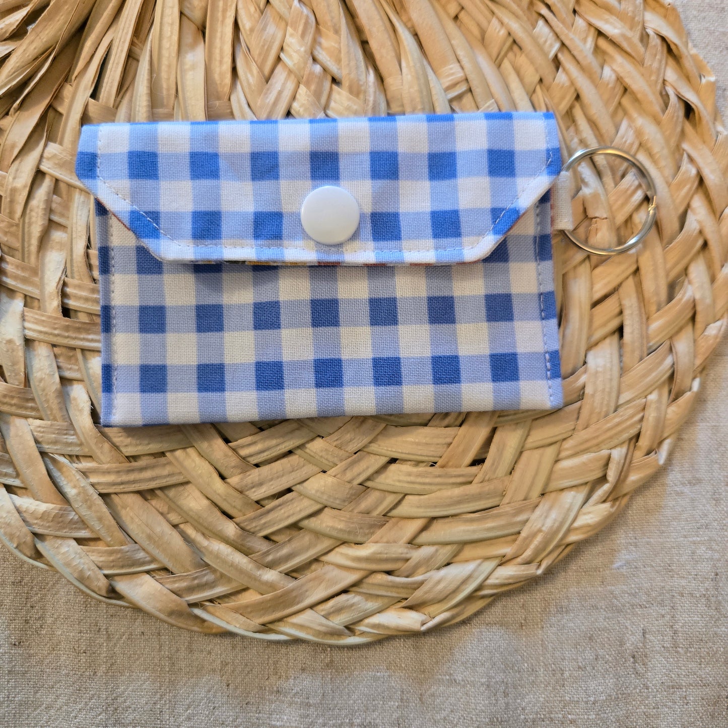 Original Keychain Wallet In Blue Gingham