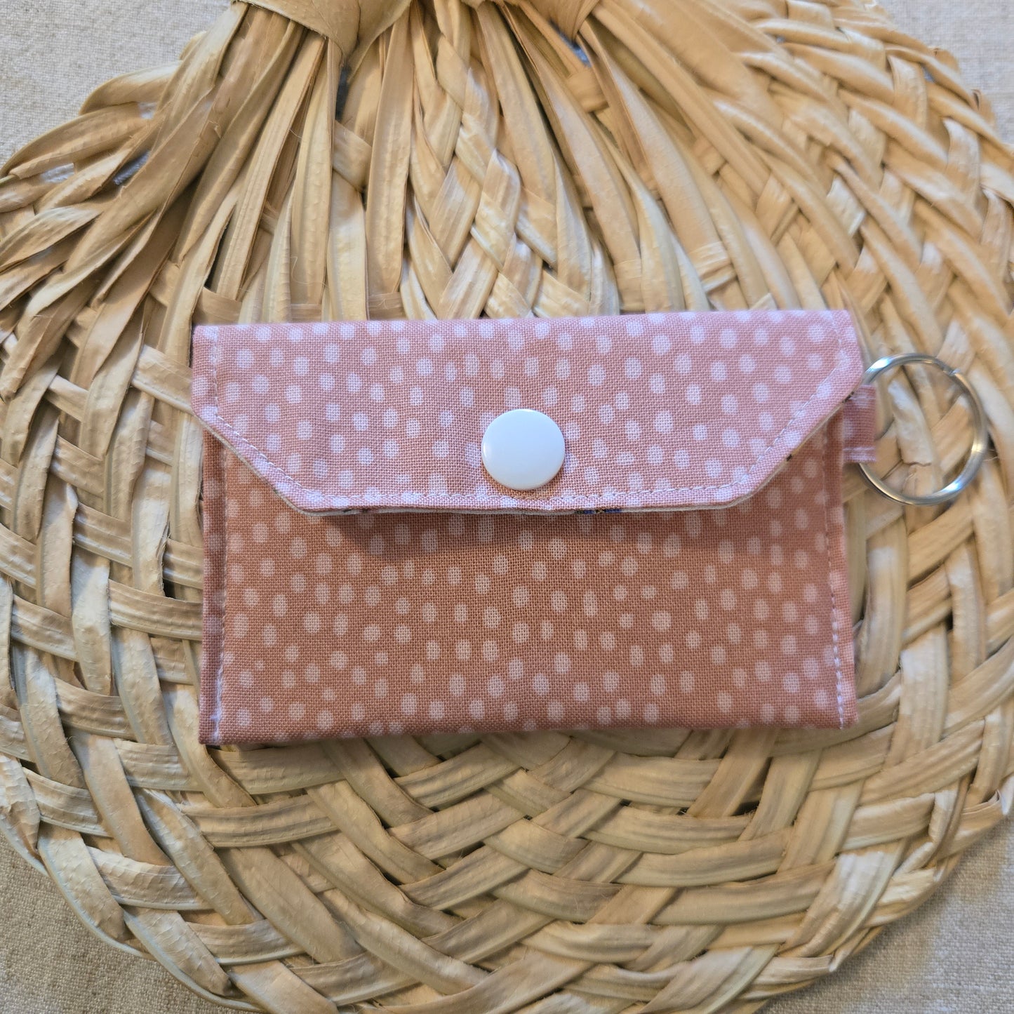 Original Keychain Wallet In Mauve with dots
