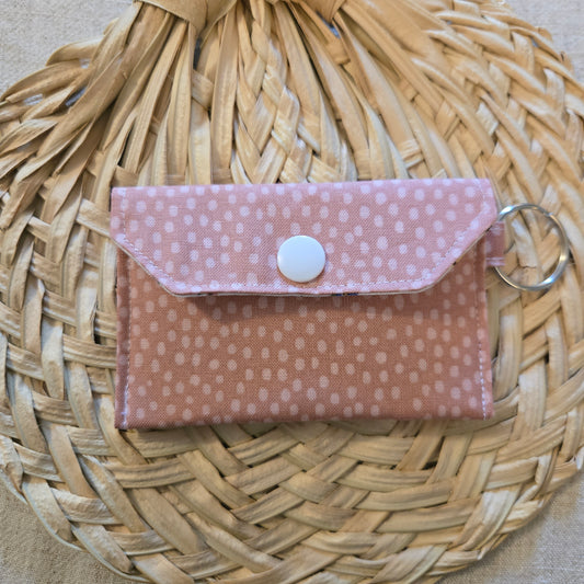 Original Keychain Wallet In Mauve with dots