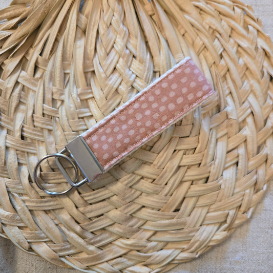 Keyfob in New Bloom Mauve with dots
