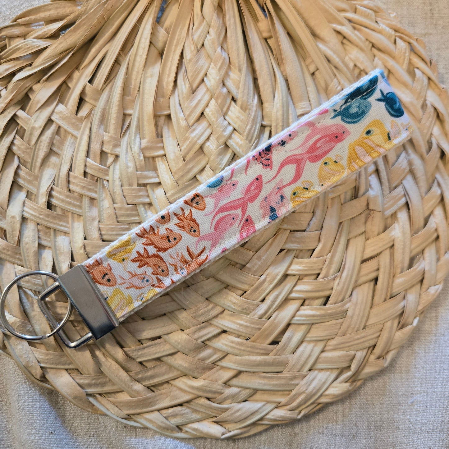 Keyfob in Salt & Sea School of Fish