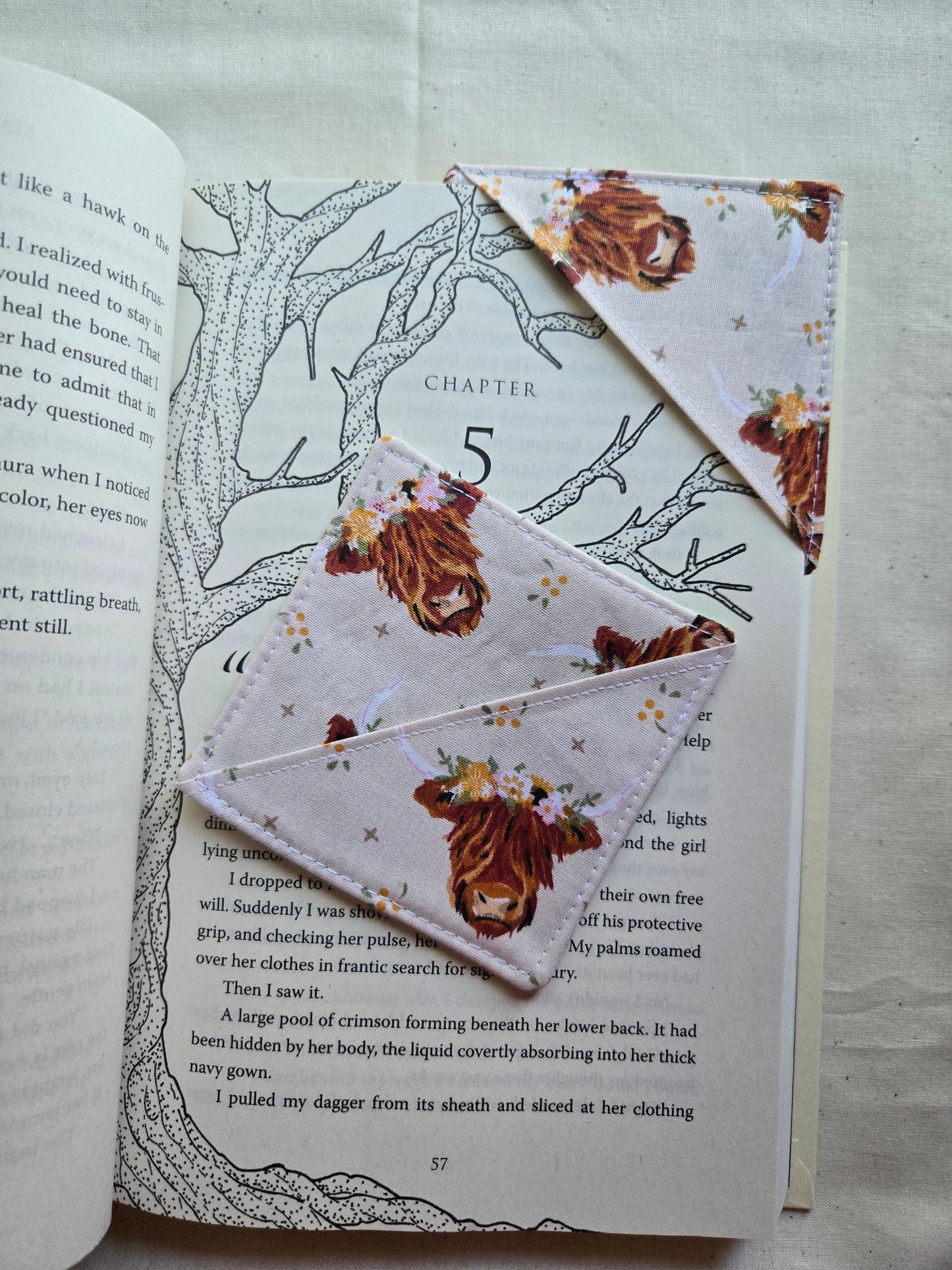 Bulk Order Corner Bookmark in Highland Cow