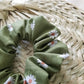 Scrunchie in Green Daisy