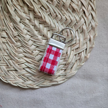 Keyfob in red and white gingham