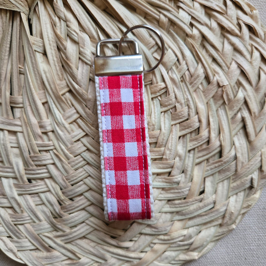 Keyfob in red and white gingham
