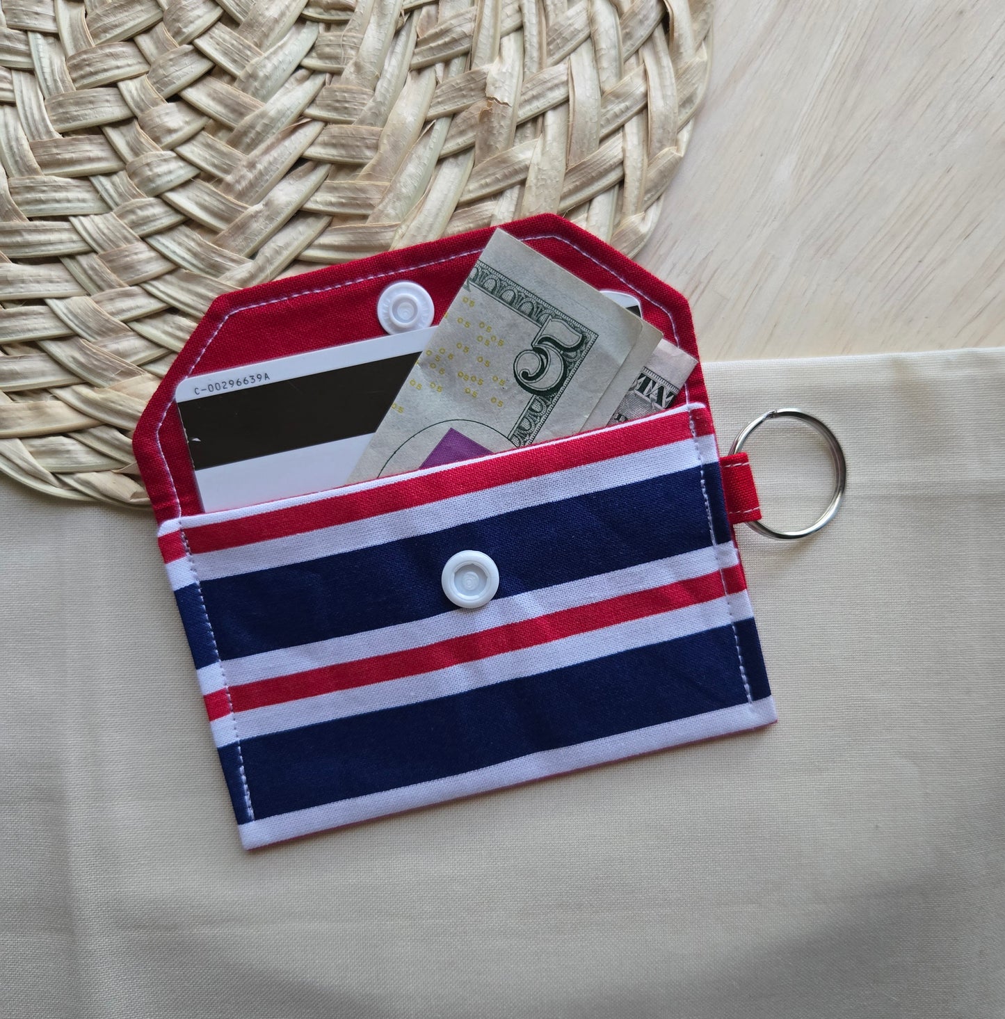 Original Keychain Wallet in Nautical Stripes