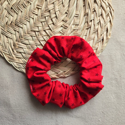 Scrunchie in Red with Red stars