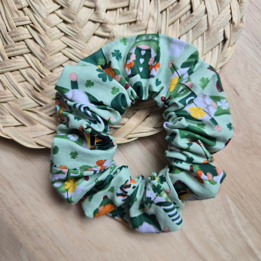Scrunchie in Green Lucky Gnome
